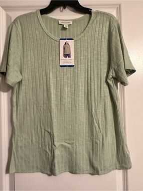 Vintage America Mint Green Ribbed Short Sleeve Tee
